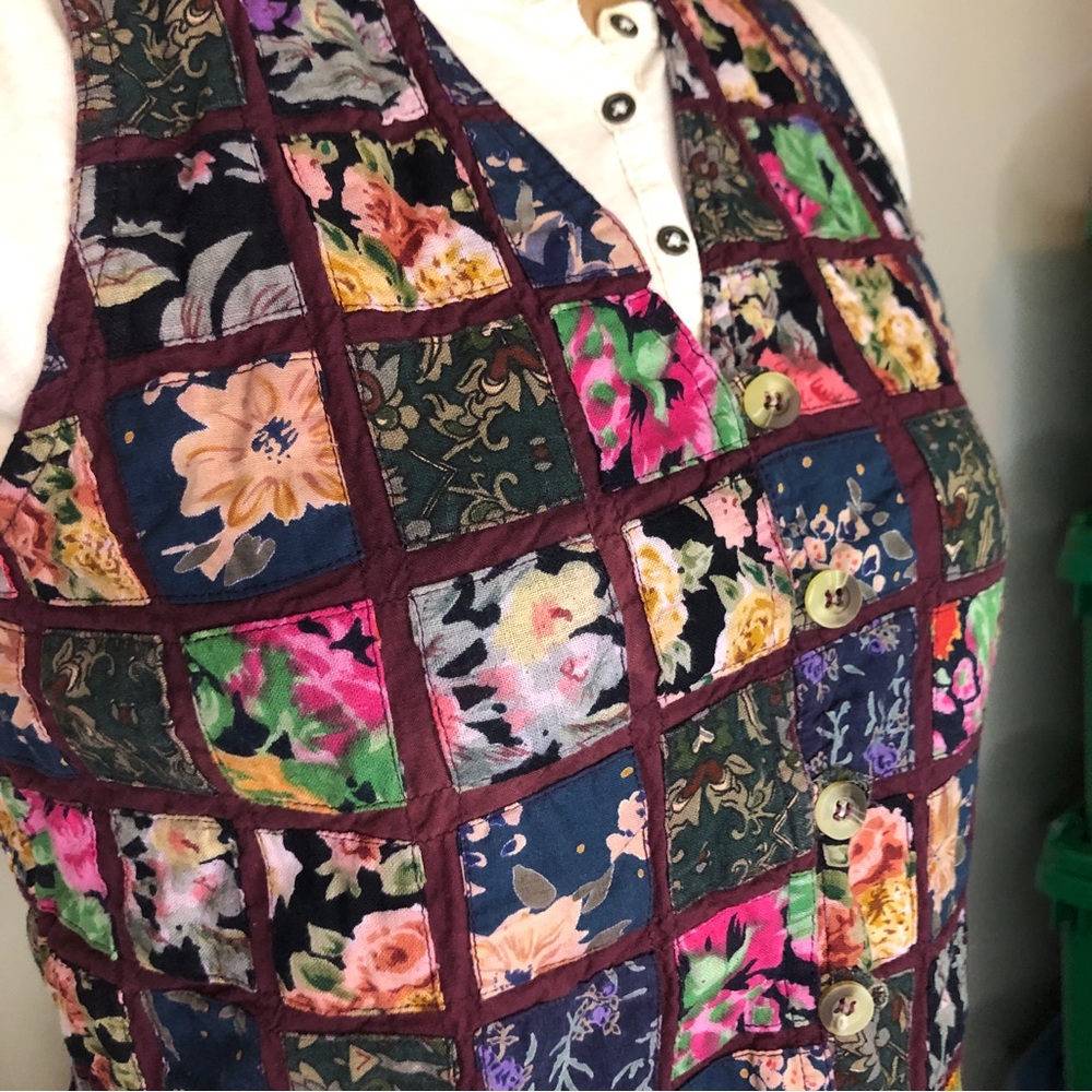 Vintage Patchwork Cotton Vest - image 2